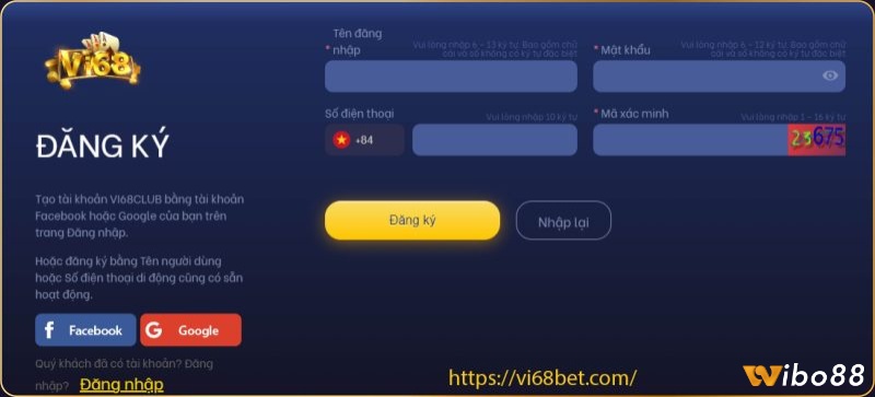 Lưu ý khi đăng ký Vi68 đảm bảo thành công