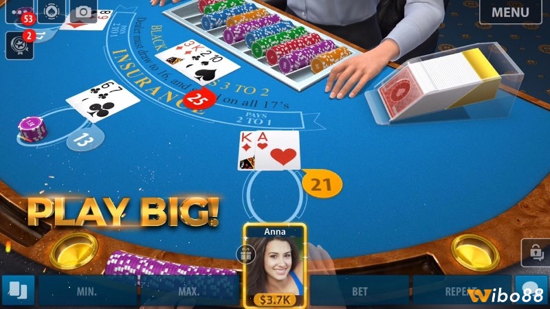 Blackjack đổi thưởng còn được gọi là xì dách hay 21 điểm, người chơi cạnh tranh với nhà cáiđạt tổng điểm gần 21 nhất không vượt quá
