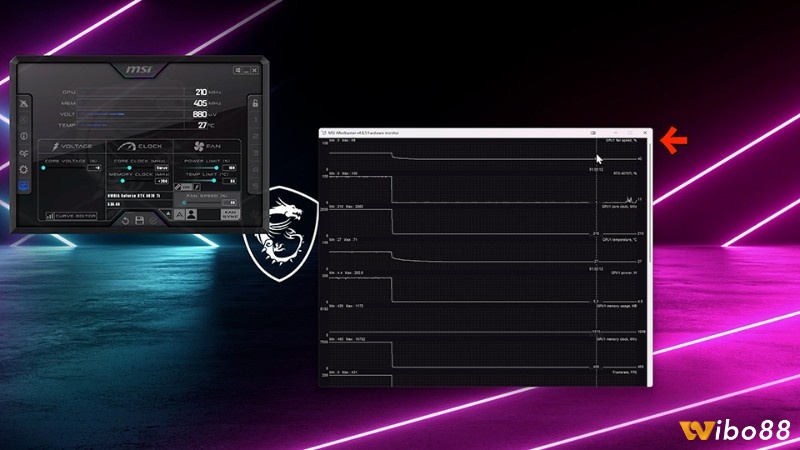 Sử dụng phần mềm giám sát hiệu năng như MSI Afterburner, HWMonitor hoặc GPU-Z