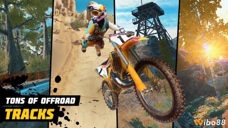 Khám phá đường đua mô phỏng từ các giải motocross thực tế trong game đua xe moto hay nhất Dirt Bike Unchained