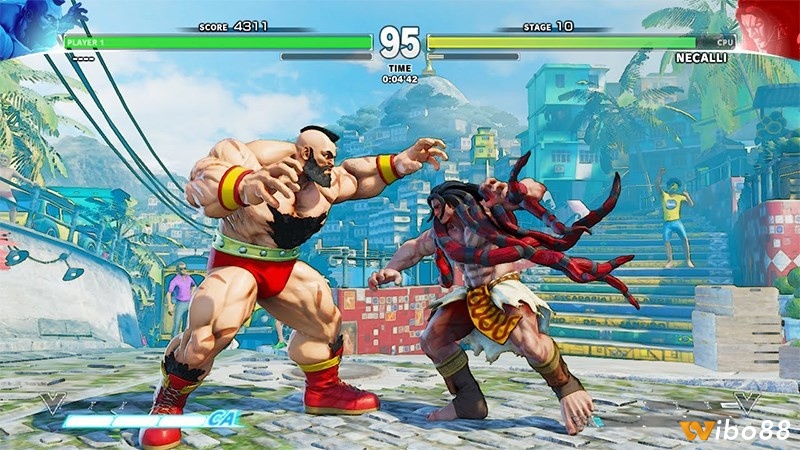Game Street Fighter V có lối chơi đối kháng 1v1 giữa các trận đấu đầy kịch tính