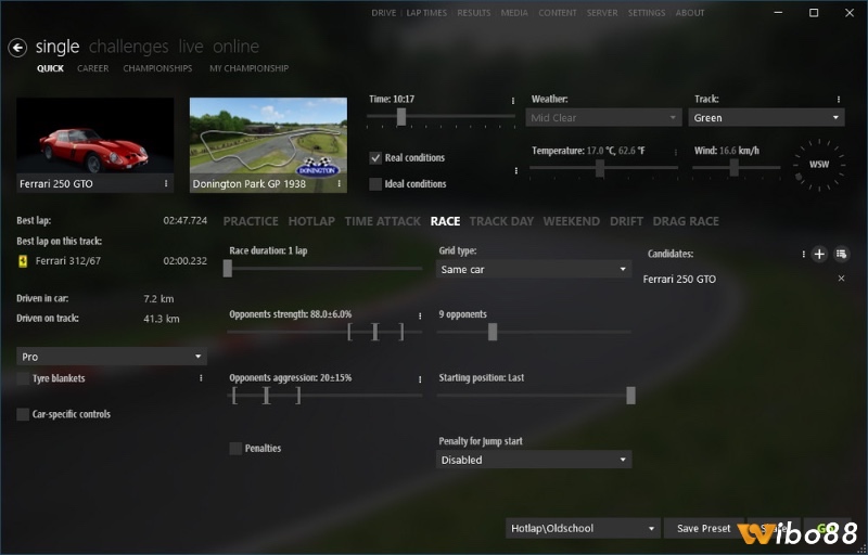 Assetto Corsa cung cấp nhiều chế độ chơi đa dạng từ Career đến Multiplayer, phù hợp với mọi cấp độ người chơi.