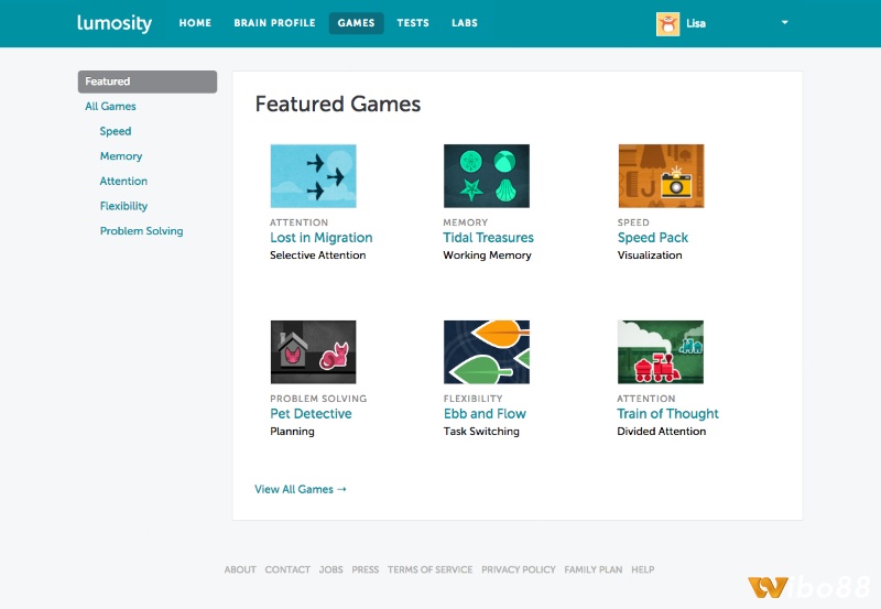 Lumosity với nhiều minigame thú vị giúp rèn luyện não bộ