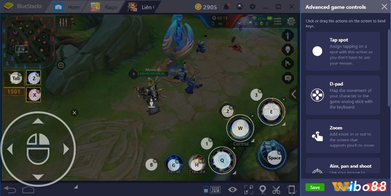 Giao diện chơi game Liên Quân Mobile trên Bluestacks