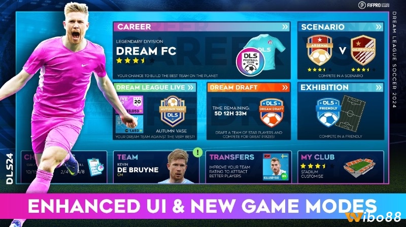 Tính năng huấn luyện và nâng cấp cầu thủ trong DLS giúp đội bóng tiến bộ từng trận.