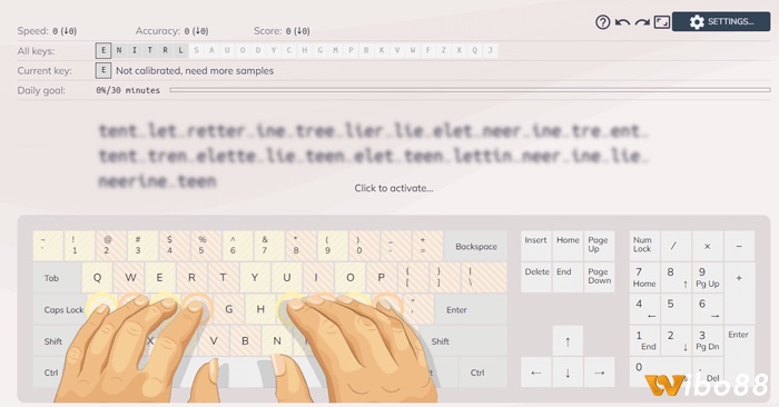 Keybr là game luyện gõ 10 ngón online giúp người học tập trung vào những phím yếu để cải thiện tốc độ và độ chính xác.
