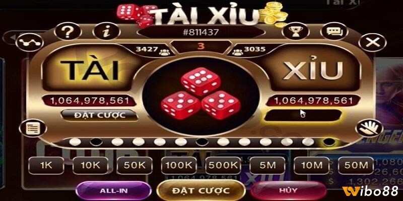 Cược tổng điểm, bộ ba đồng nhất, cặp số và số cụ thể đa dạng, hấp dẫn.