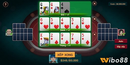 Anh em sẽ có thời gian 90s để thực hiện xếp bài của mình để sau đó so sánh với đối thủ khác