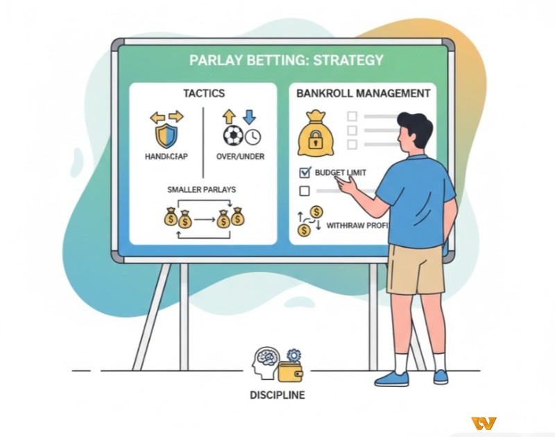 Người chơi đặt cược xiên ưu tiên kèo chấp, tài xỉu, chia nhỏ vốn và quản lý ngân sách hiệu quả