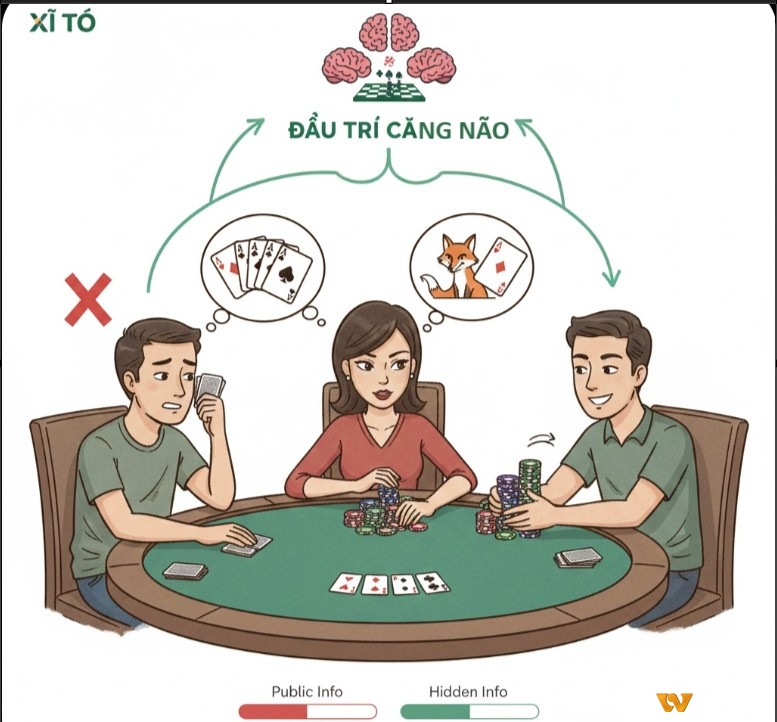 Khác với các game bài khác, xì tố là cuộc đấu trí cân não, nơi kỹ năng đọc bài, và tố láo quyết định thành bại