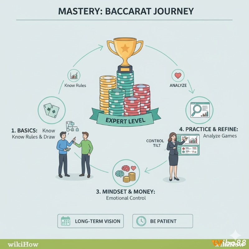 Người chơi Baccarat hiểu rõ luật rút bài, kết hợp chiến thuật và quản lý tâm lý để tối ưu hóa cơ hội thắng