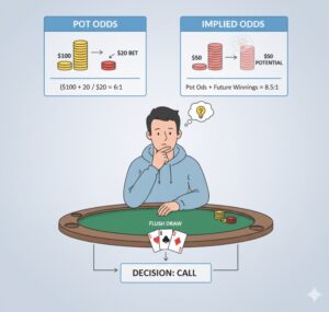 Implied odds poker là gì? Cách tính lợi nhuận tiềm năng chuẩn