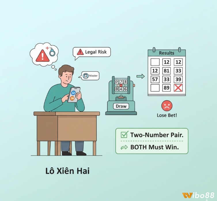 Người chơi tiến hành đặt cược lô xiên 2, và theo dõi kết quả được công bố trên bảng xổ số