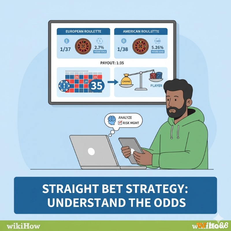 Người chơi roulette phân tích xác suất và lợi thế nhà cái để hiểu rõ cơ hội thắng Straight Bet trước khi đặt cược