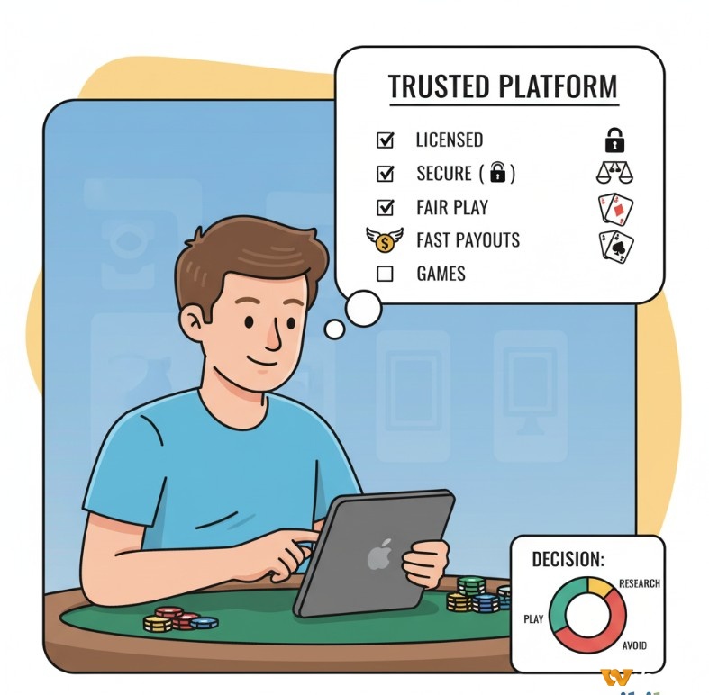 Người chơi poker đánh giá nền tảng casino trực tuyến dựa trên các tiêu chí uy tín và an toàn