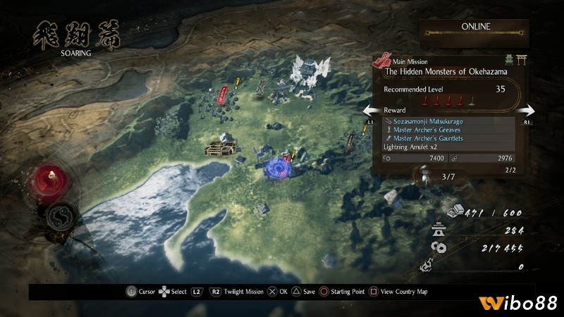 Màn chơi nhiều khu vực và đường đi trong Nioh 2