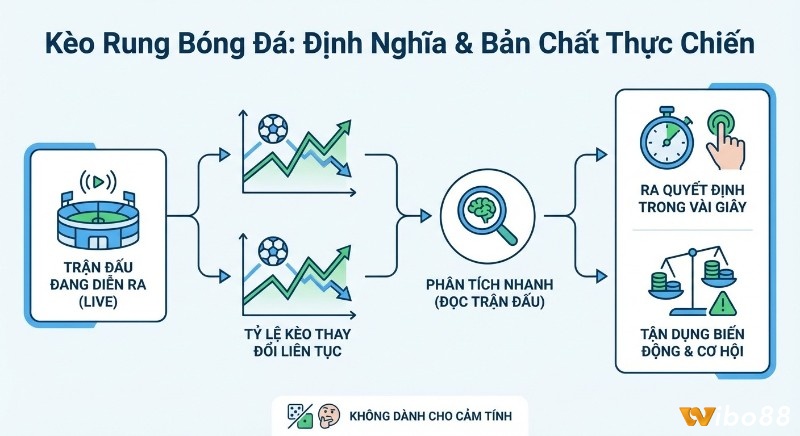 Sơ đồ quy trình kèo rung bóng đá là gì giúp hiểu bản chất thực chiến: phân tích biến động tỷ lệ kèo trực tiếp, ra quyết định nhanh, tận dụng cơ hội không cảm tính