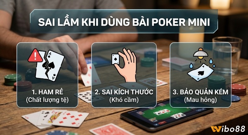 Checklist 3 sai lầm khi mua và dùng bài poker mini: ham rẻ, kích thước sai và không bảo quản tốt