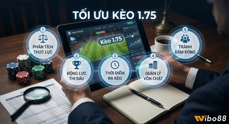 Quy trình 5 bước tối ưu kèo 1.75: phân tích thực lực, động lực, thời điểm, quản lý vốn chặt và tránh đám đông