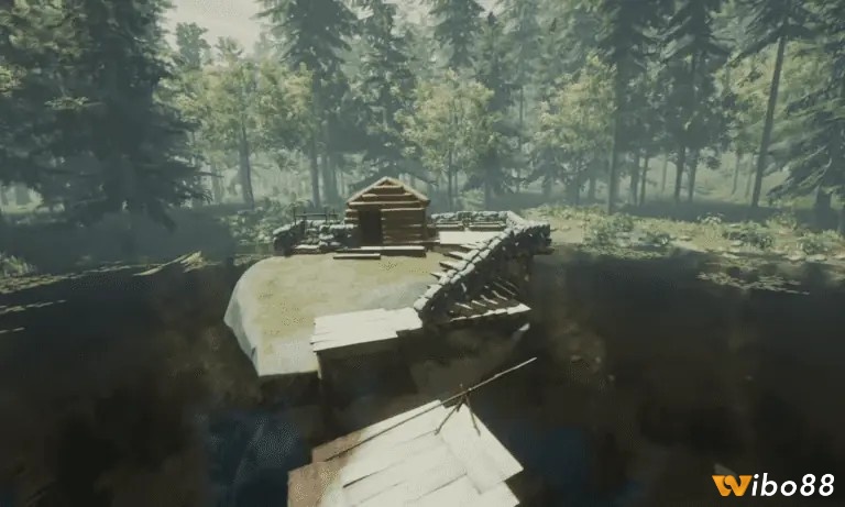 Cách xây căn cứ trong the forest cần chọn vị trí dựng base gần nước và địa hình dễ thủ