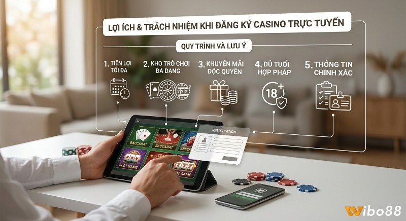 Checklist các lợi ích và trách nhiệm quan trọng khi đăng ký tài khoản casino trực tuyến, tóm tắt 5 điều cần biết