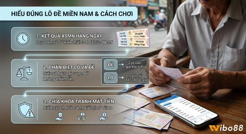 Sơ đồ 3 bước hướng dẫn hiểu đúng lô đề miền Nam, phân biệt lô - đề chi tiết dựa trên XSMN, tránh mất tiền oan trong cách chơi lô đề miền Nam
