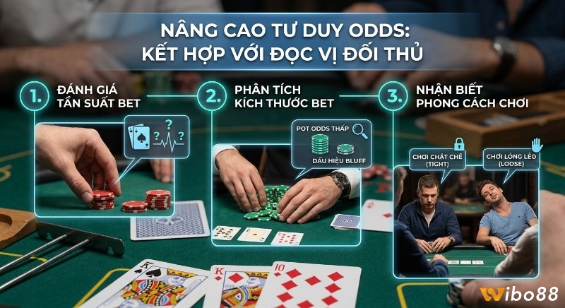 Quy trình 3 bước kết hợp tư duy odds và đọc vị đối thủ qua phân tích bet và phong cách chơi