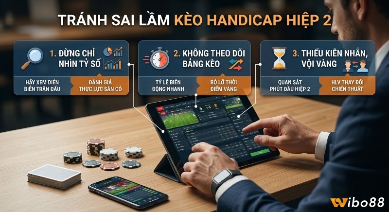 Tổng quan 3 sai lầm cần tránh, khi chơi kèo Handicap hiệp 2: phân tích trận đấu, theo dõi bảng kèo và kiên nhẫn quan sát