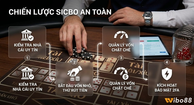 Tổng quan chiến lược Sicbo an toàn với 4 bước kiểm tra nhà cái uy tín, quản lý vốn chặt chẽ và kích hoạt bảo mật 2FA