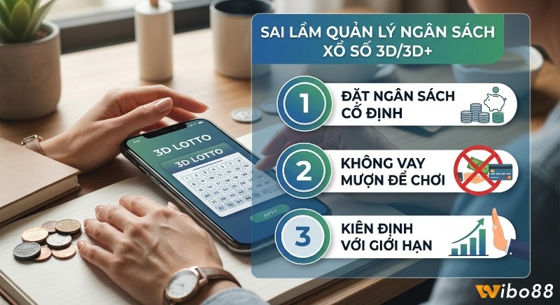 Checklist 3 nguyên tắc giúp tránh sai lầm quản lý ngân sách xổ số 3D/3D+: đặt cố định, không vay, kiên định giới hạn