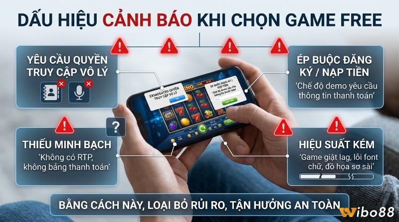 Dấu hiệu cảnh báo khi chọn game free: quyền truy cập bất hợp lý, ép nạp tiền, thiếu minh bạch và hiệu suất kém trên điện thoại
